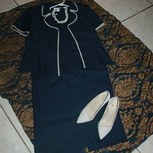 /SOLD/Blue Dress and Blazer Set